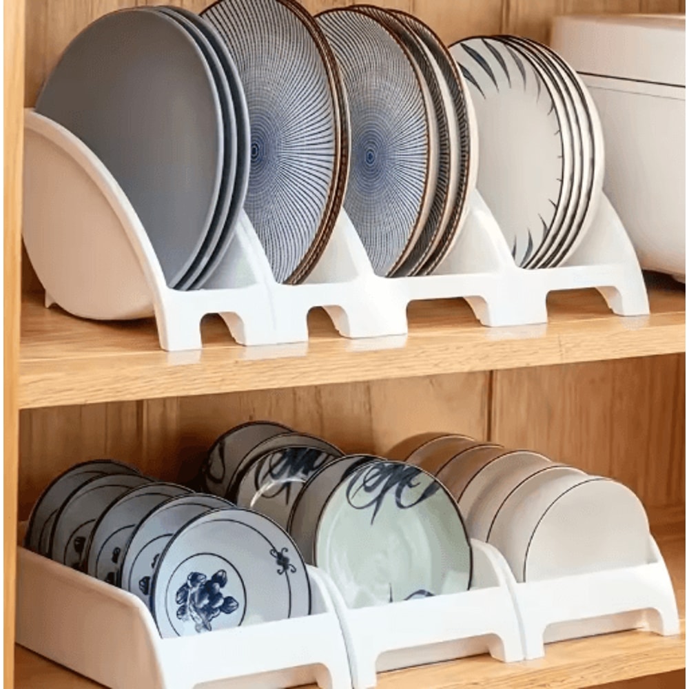 Kitchen Dish Drying Rack Multifunctional Tableware Storage Shelf For Upright Plates 4