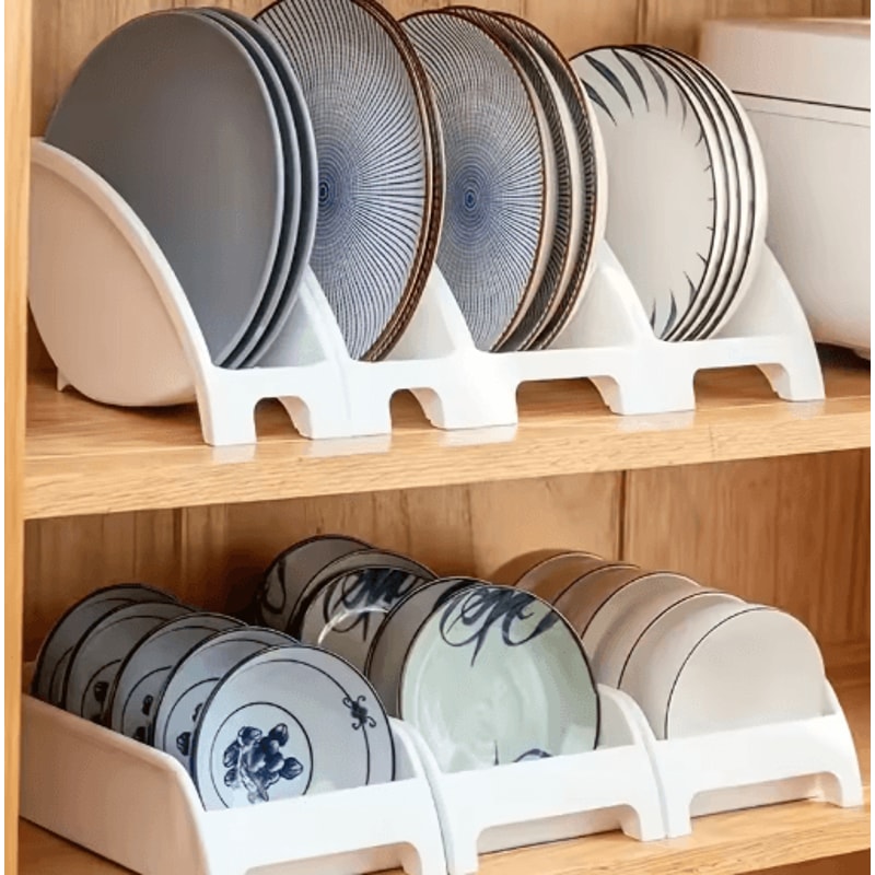 Kitchen Dish Drying Rack Multifunctional Tableware Storage Shelf For Upright Plates 4
