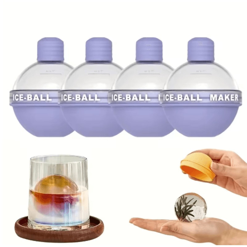Spherical Ice Molds Reusable Ice Ball Trays For Whiskey Cocktails And DIY Drinks 3