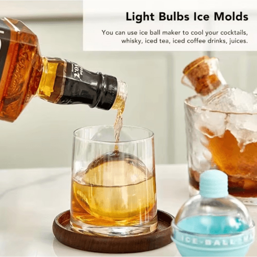 Spherical Ice Molds Reusable Ice Ball Trays For Whiskey Cocktails And DIY Drinks 5