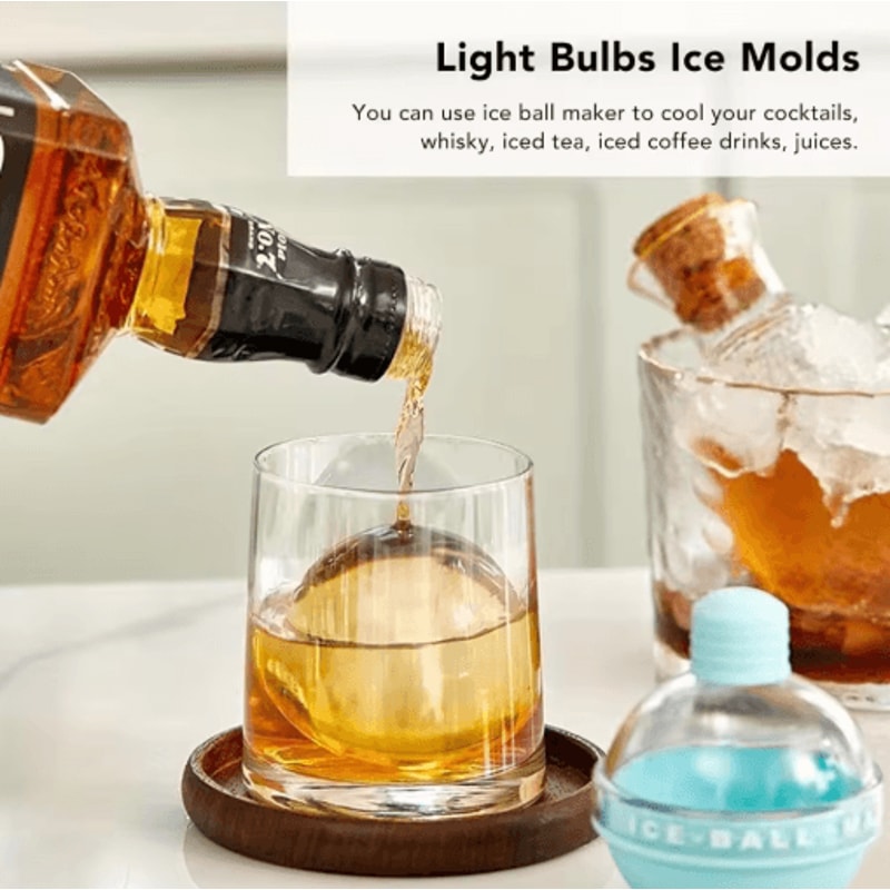 Spherical Ice Molds Reusable Ice Ball Trays For Whiskey Cocktails And DIY Drinks 5