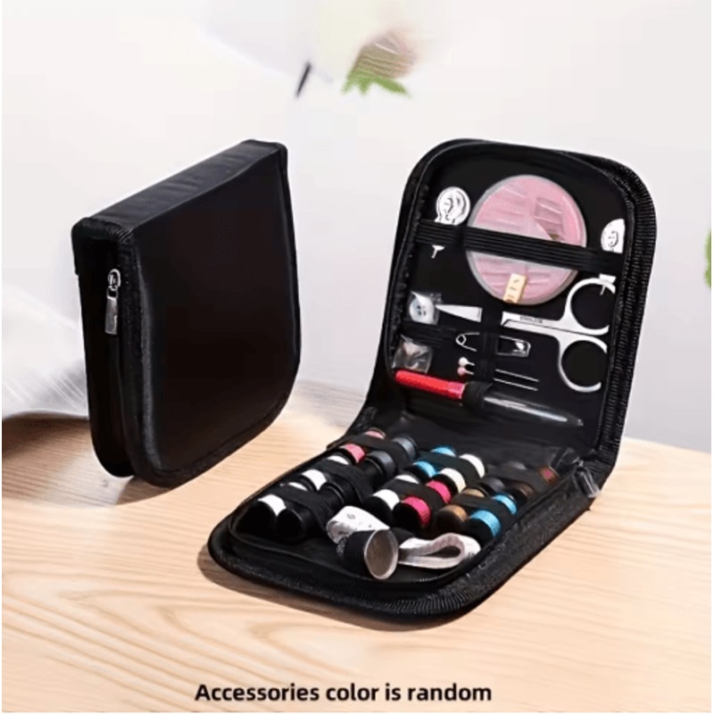 Mini Canvas Sewing Kit Portable All Season Travel Sewing Set For Quick Mending 0
