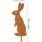 Rustic Metal Rabbit Garden Stake Vintage Rusty Bunny Silhouette Yard Art 2