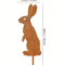 Rustic Metal Rabbit Garden Stake Vintage Rusty Bunny Silhouette Yard Art 2