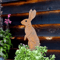 Rustic Metal Rabbit Garden Stake Vintage Rusty Bunny Silhouette Yard Art 4
