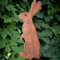 Rustic Metal Rabbit Garden Stake Vintage Rusty Bunny Silhouette Yard Art 5