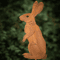Rustic Metal Rabbit Garden Stake Vintage Rusty Bunny Silhouette Yard Art 6