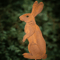 Rustic Metal Rabbit Garden Stake Vintage Rusty Bunny Silhouette Yard Art 6