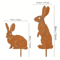 Rustic Metal Rabbit Garden Stake Vintage Rusty Bunny Silhouette Yard Art 7