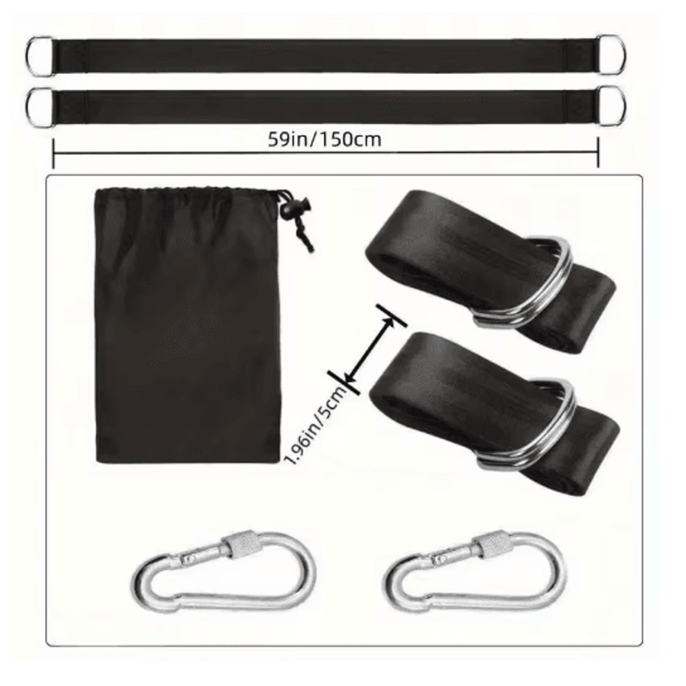 Heavy Duty Swing Hammock Strap Kit With Portable Storage Pouch 1