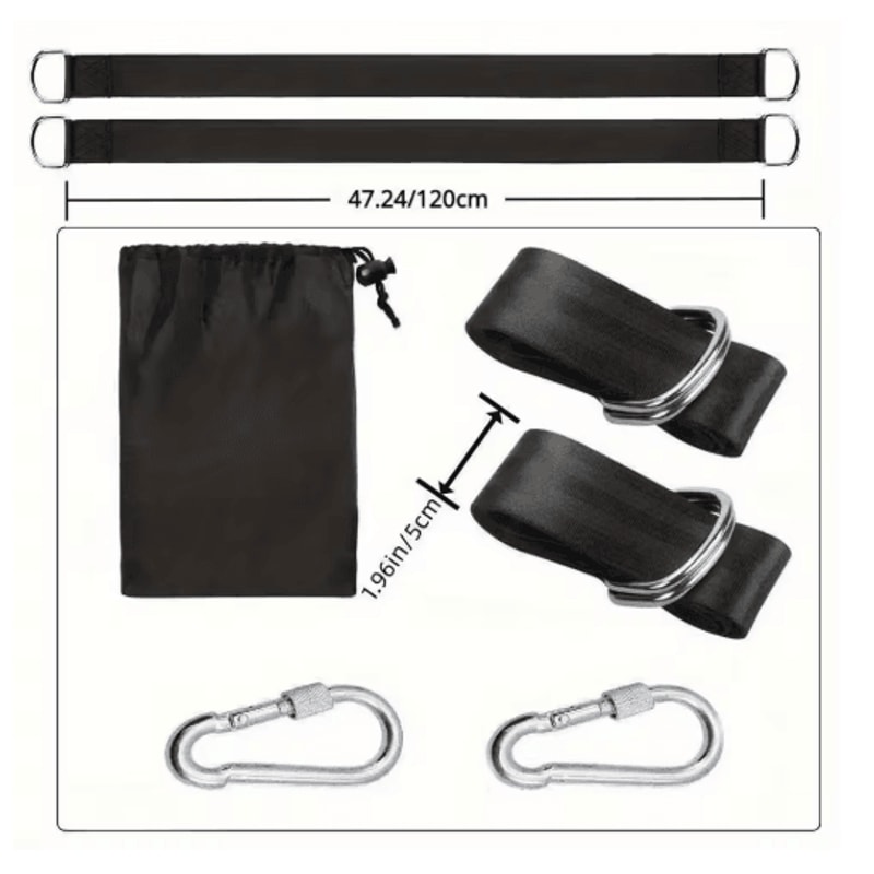 Heavy Duty Swing Hammock Strap Kit With Portable Storage Pouch 2
