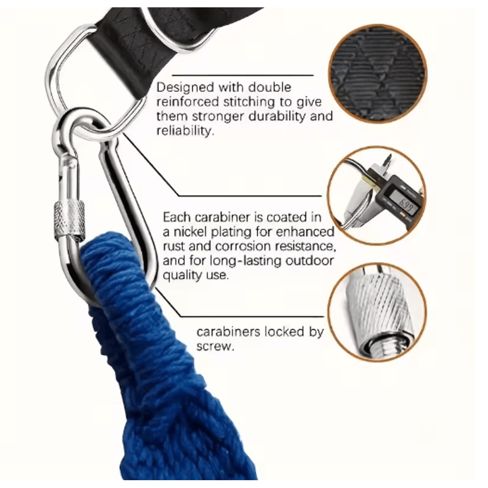 Heavy Duty Swing Hammock Strap Kit With Portable Storage Pouch 3