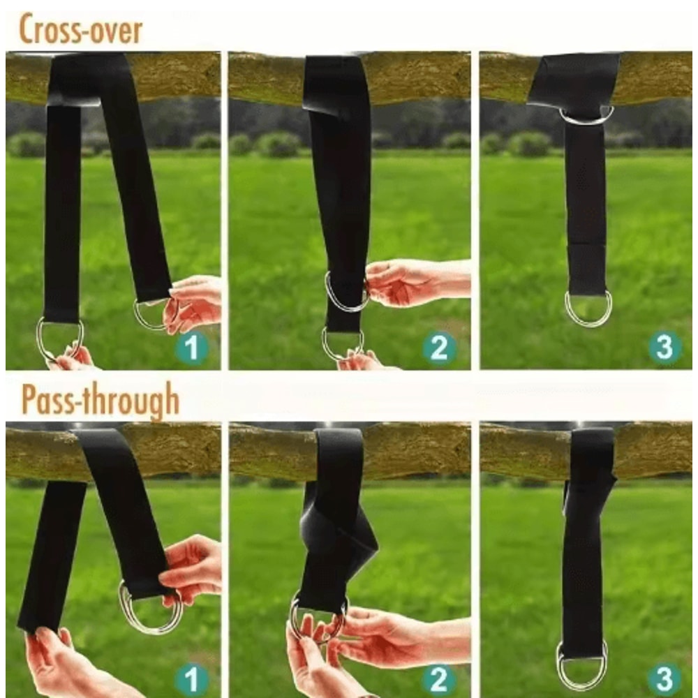 Heavy Duty Swing Hammock Strap Kit With Portable Storage Pouch 4