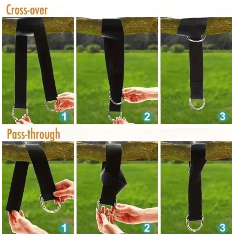 Heavy Duty Swing Hammock Strap Kit With Portable Storage Pouch 4
