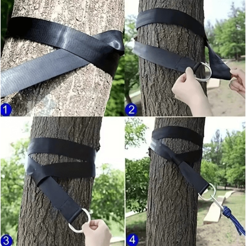 Heavy Duty Swing Hammock Strap Kit With Portable Storage Pouch 6