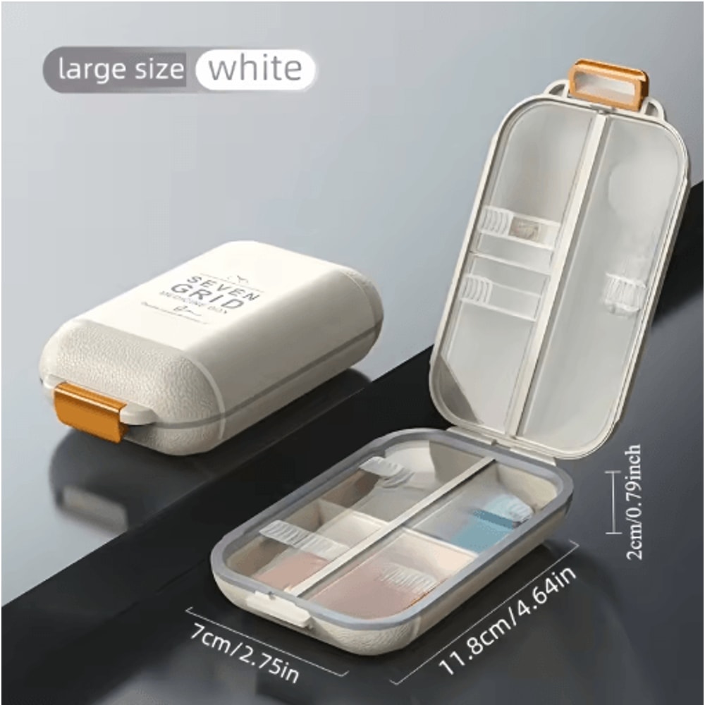 Large Capacity Travel Pill Organizer Portable Vitamin And Medicine Storage Box 1