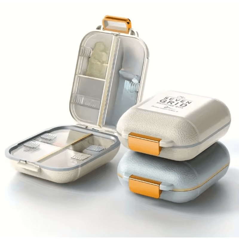 Large Capacity Travel Pill Organizer Portable Vitamin And Medicine Storage Box 8