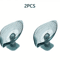 Leaf Design Self Draining Soap Tray With Suction Cup 2 Piece Set 2