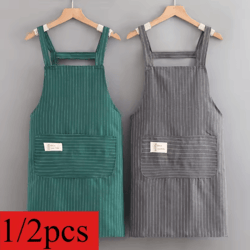 mens long sleeve oil resistant cooking apron for home and kitchen use