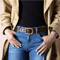 DINISITON Womens Genuine Leather Belt Vintage Gold Pin Buckle Strap For Jeans And Dresses 6