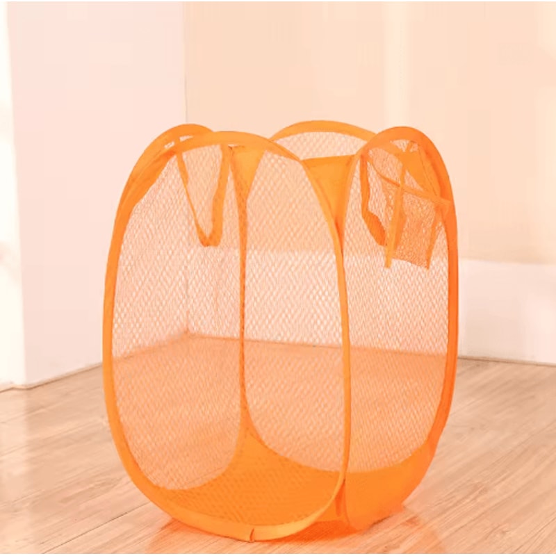 Mesh Pop Up Laundry Basket Foldable Large Capacity Dirty Clothes Storage Basket 6