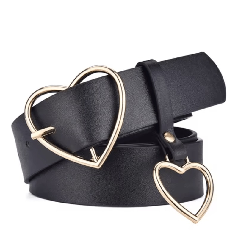Cute Leather Belt With Heart Buckle Retro PU Waist Strap For Women And Girls 4