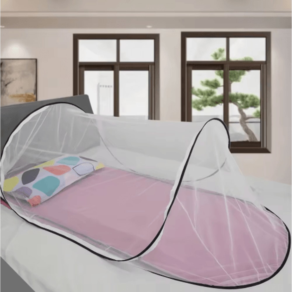 Foldable Installation Free Single Dorm Mosquito Net With Encrypted Mesh 0