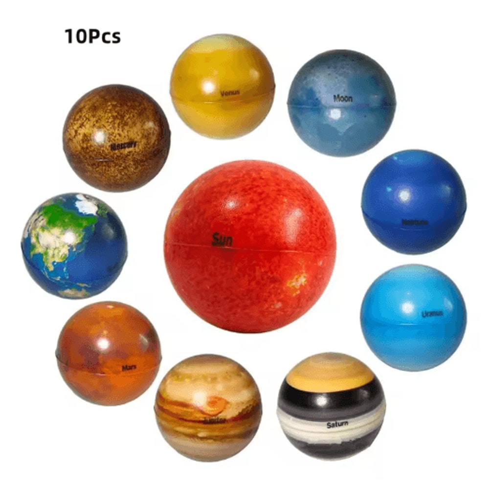 Solar System Ball Puzzle Toy Educational Squeeze And Bouncy Planet Model For Kids 1