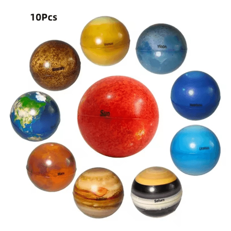 Solar System Ball Puzzle Toy Educational Squeeze And Bouncy Planet Model For Kids 1