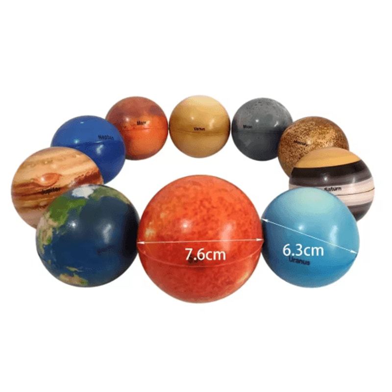 Solar System Ball Puzzle Toy Educational Squeeze And Bouncy Planet Model For Kids 7