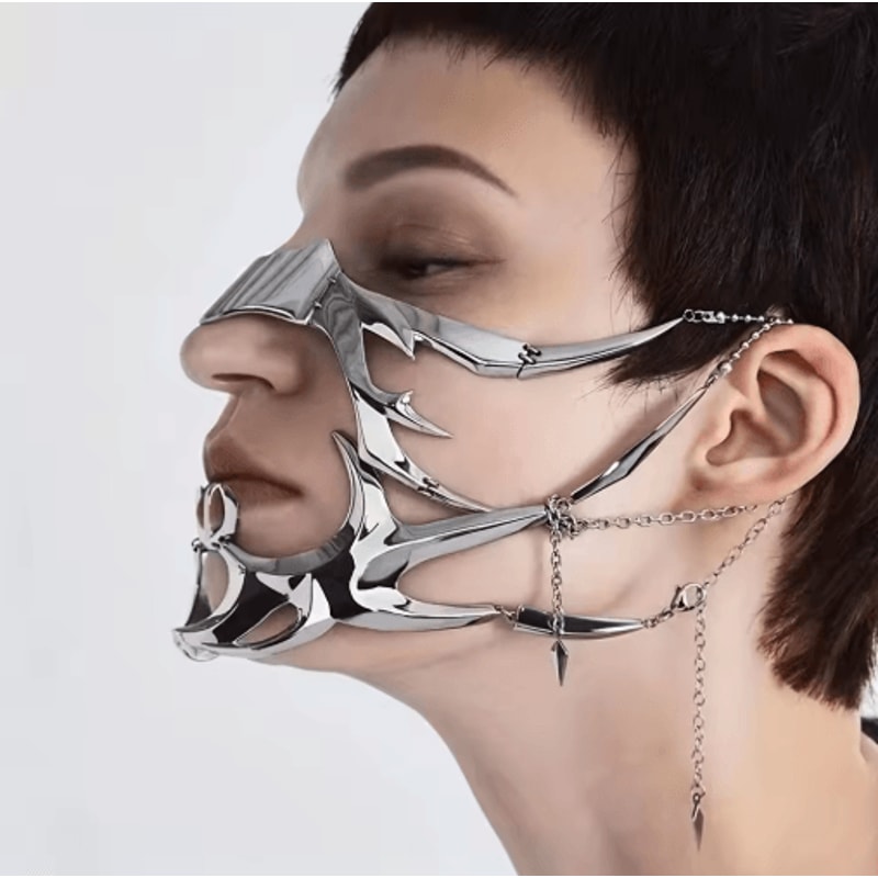 Metal Mechanical Mask Niche Design Adjustable Facial Decoration For Cosplay And Role Play 3