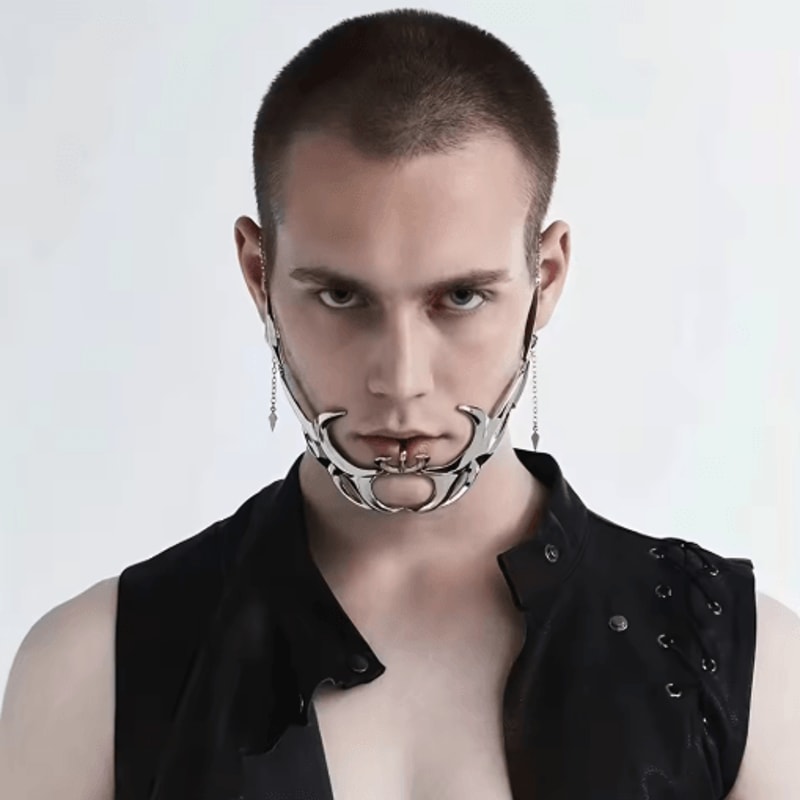 Metal Mechanical Mask Niche Design Adjustable Facial Decoration For Cosplay And Role Play 5