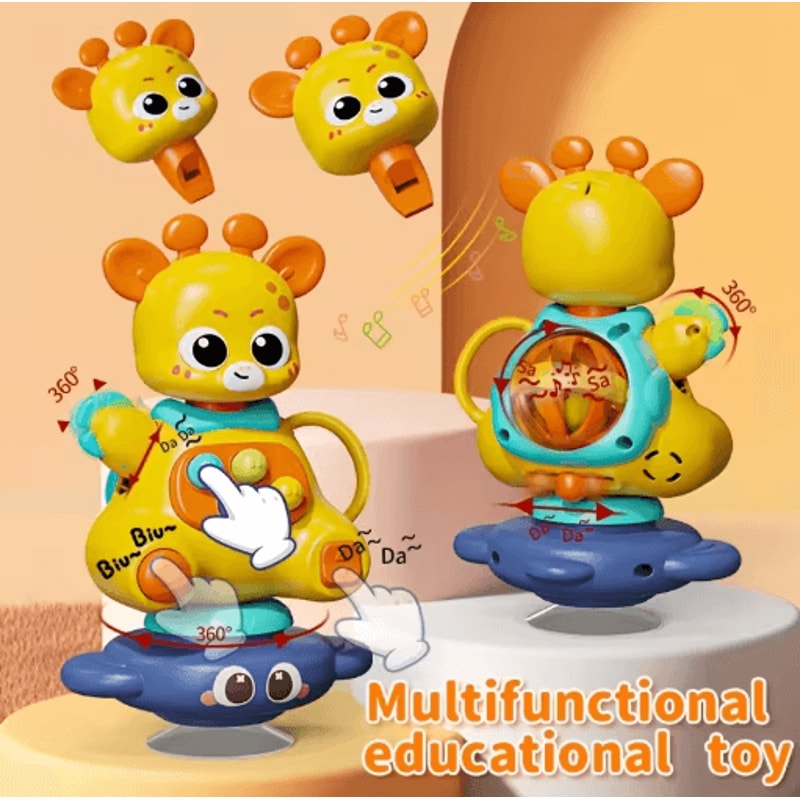 Interactive Giraffe Suction Cup Toy Multifunctional Sensory Learning And Motor Skills Development T 6