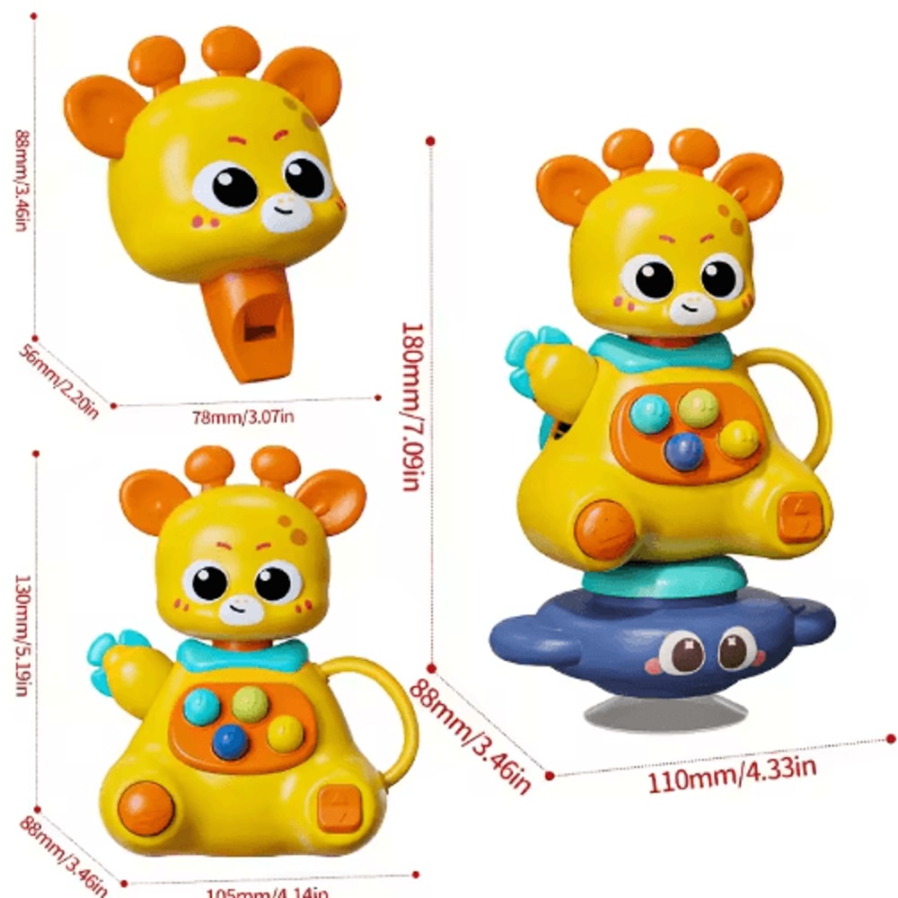 Interactive Giraffe Suction Cup Toy Multifunctional Sensory Learning And Motor Skills Development T 7