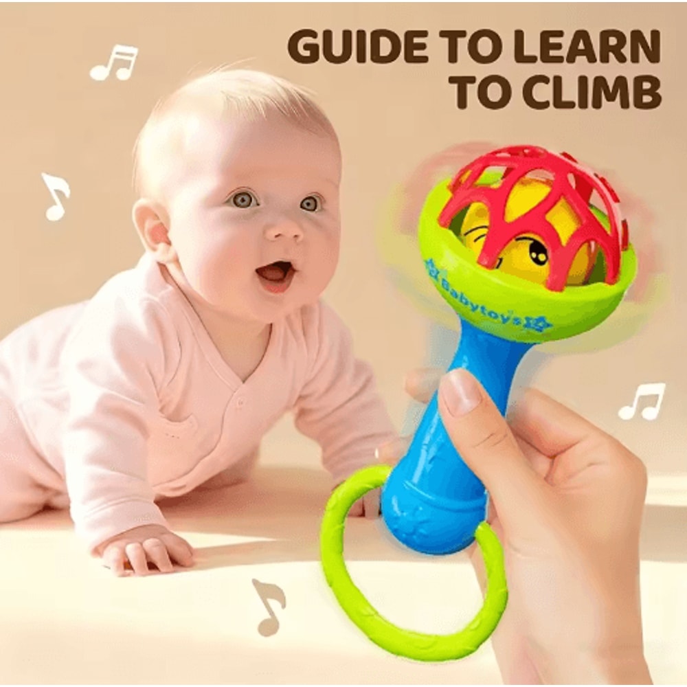 Baby Rattle Toys 0 To 12 Months Newborn Sensory Grasp Hand Bell Animal Toys 5
