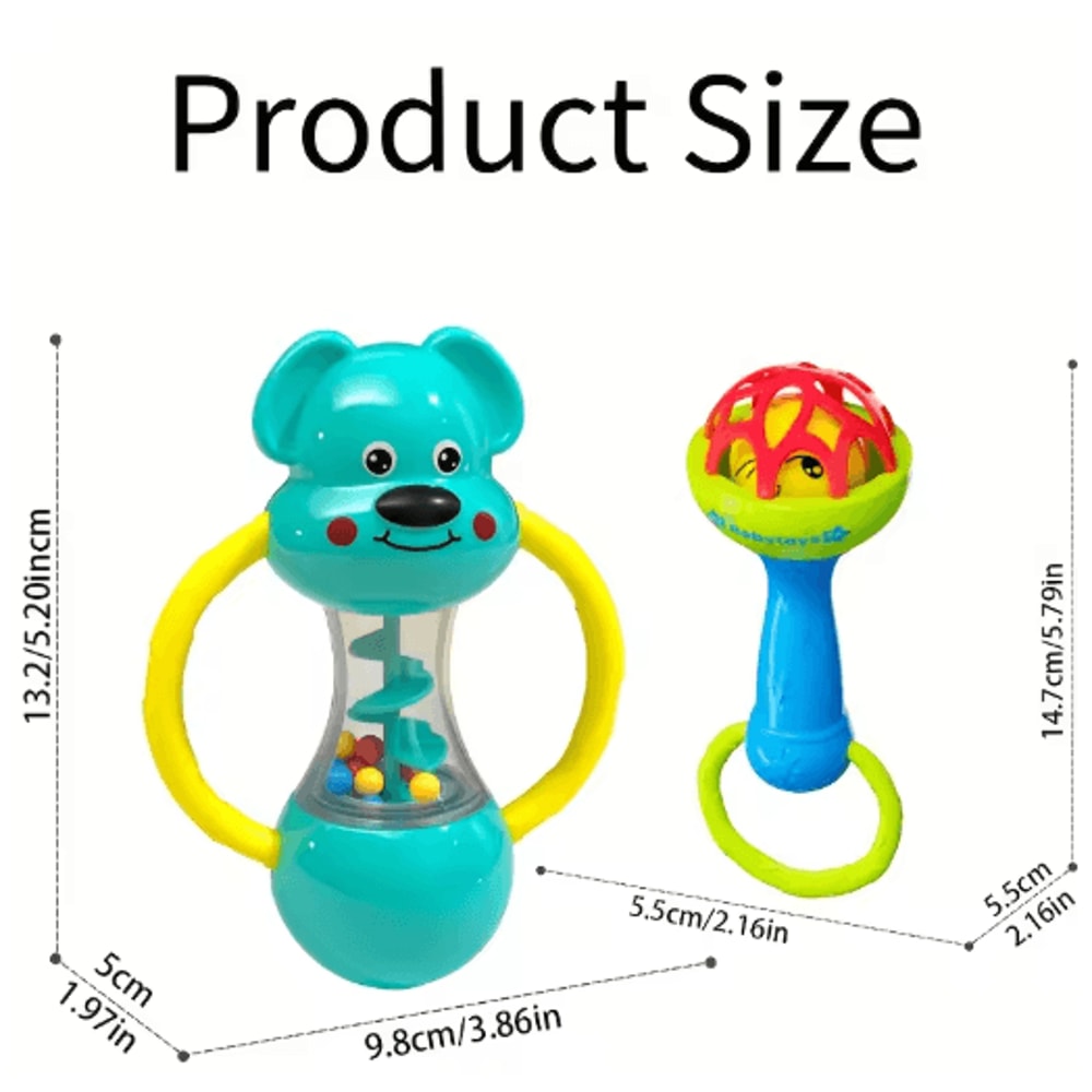 Baby Rattle Toys 0 To 12 Months Newborn Sensory Grasp Hand Bell Animal Toys 7