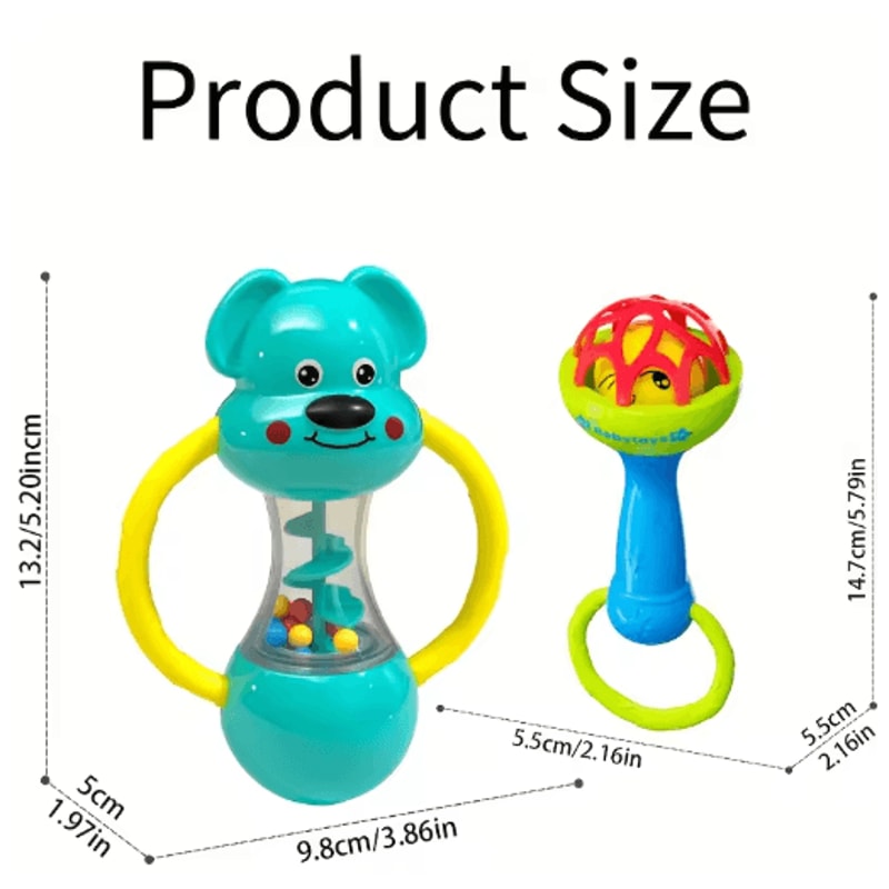 Baby Rattle Toys 0 To 12 Months Newborn Sensory Grasp Hand Bell Animal Toys 7