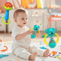 baby rattle toys 0 to 12 months newborn sensory grasp hand bell animal toys