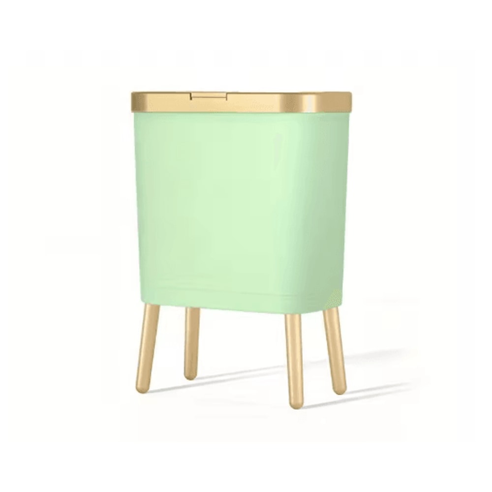 15L Large Square Plastic Trash Can With Odor Sealing Lid And Elevated Legs 1