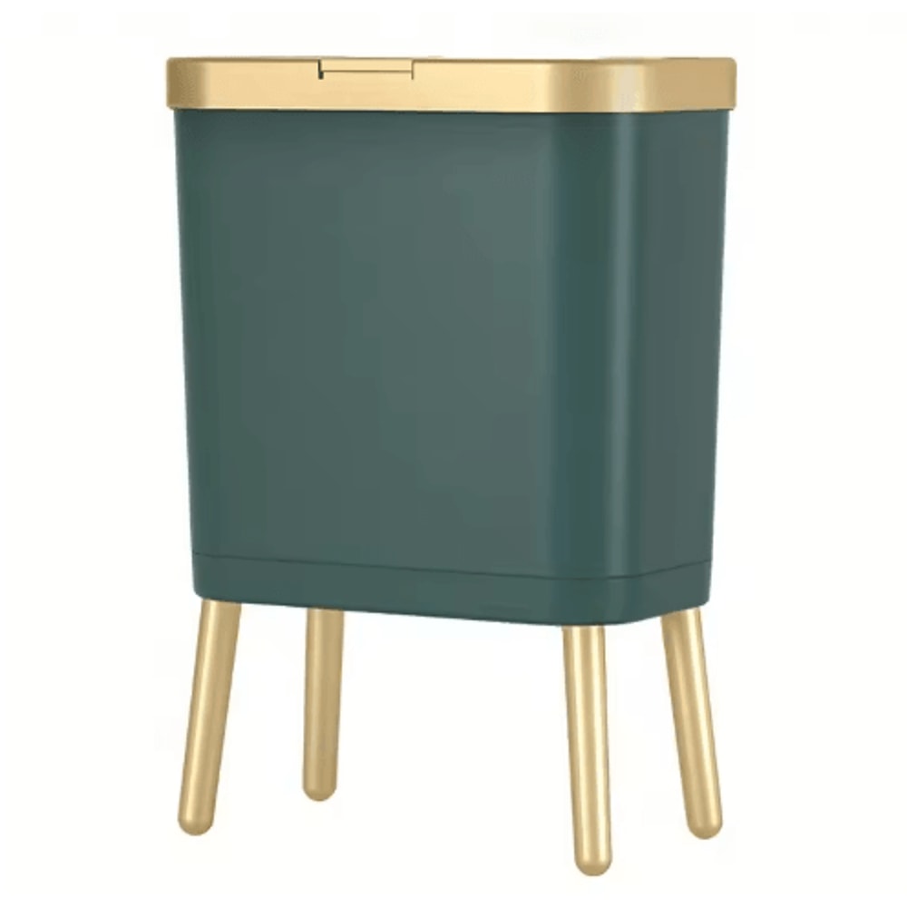15L Large Square Plastic Trash Can With Odor Sealing Lid And Elevated Legs 4