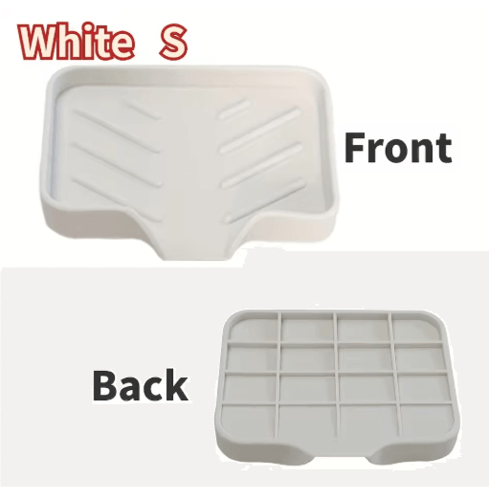 Silicone Sink Tray With Drain For Soap Sponge And Brush Storage 2