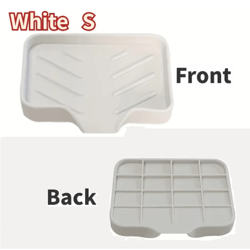 Silicone Sink Tray With Drain For Soap Sponge And Brush Storage 2