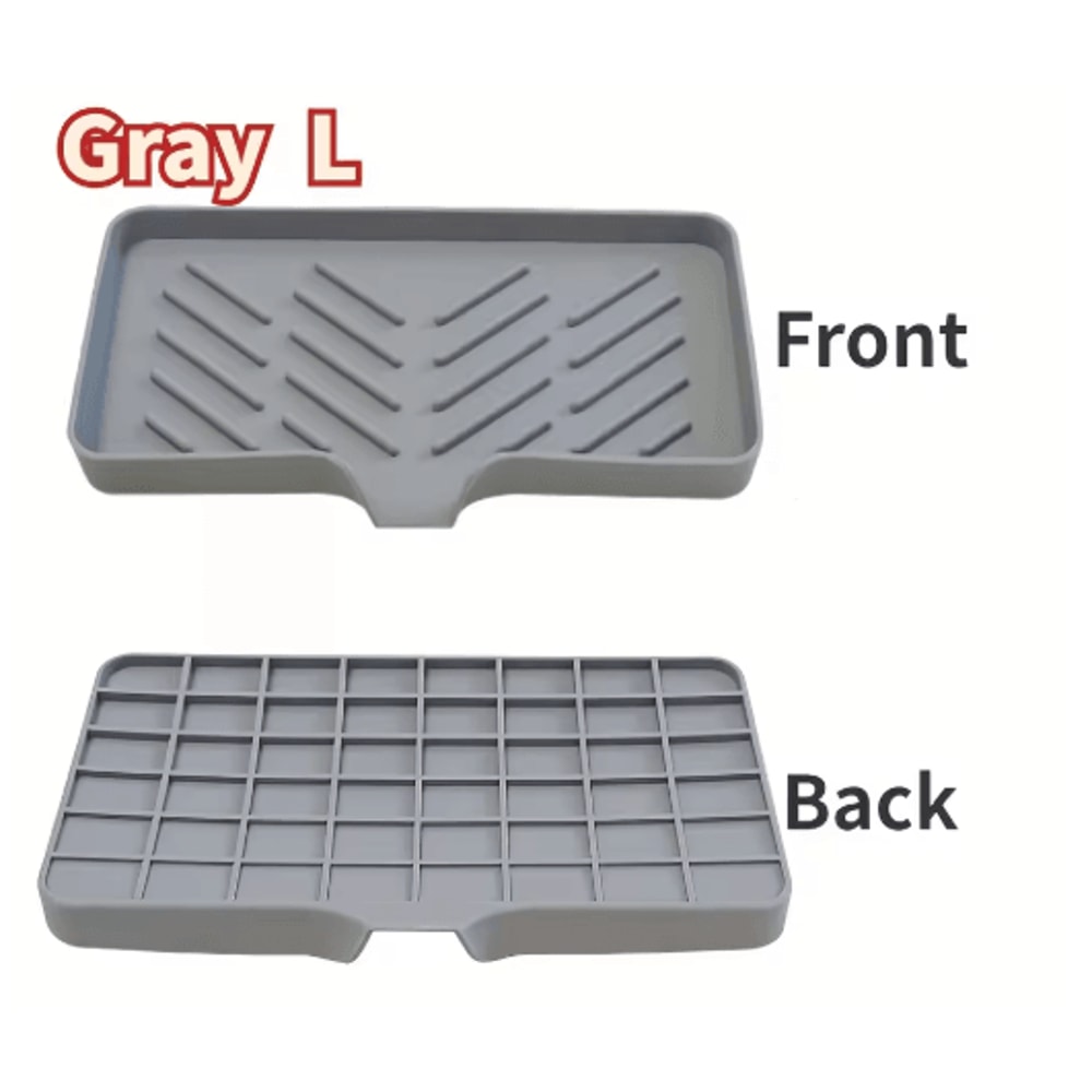 Silicone Sink Tray With Drain For Soap Sponge And Brush Storage 3