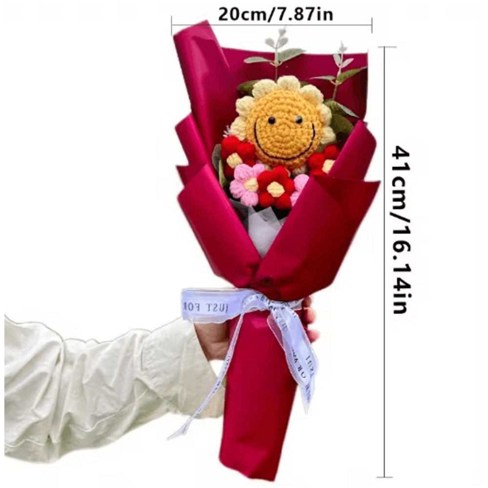 Handmade Crochet Sunflower Bouquet Bright Artificial Flowers For Lasting Joy 1 To 2 Pcs 3