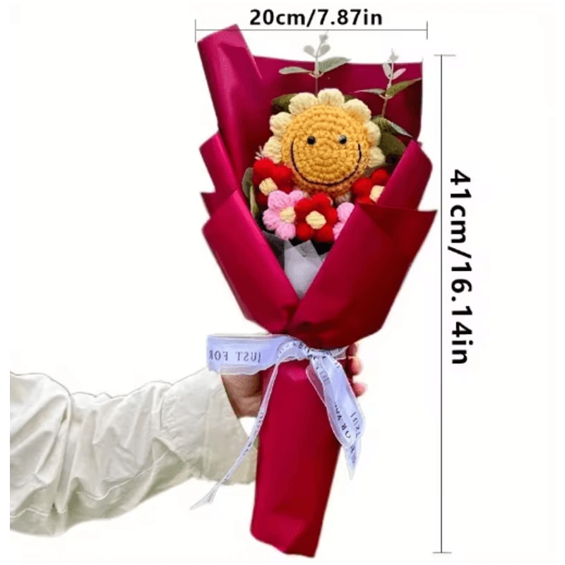 Handmade Crochet Sunflower Bouquet Bright Artificial Flowers For Lasting Joy 1 To 2 Pcs 5