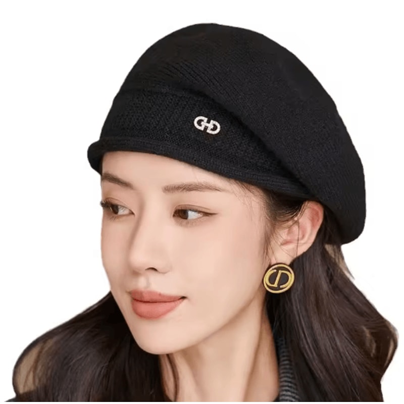 Wool Knitted Hat Autumn And Winter Warm Pile Up Beanie For Middle Aged And Elderly 3