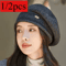 Wool Knitted Hat Autumn And Winter Warm Pile Up Beanie For Middle Aged And Elderly 0