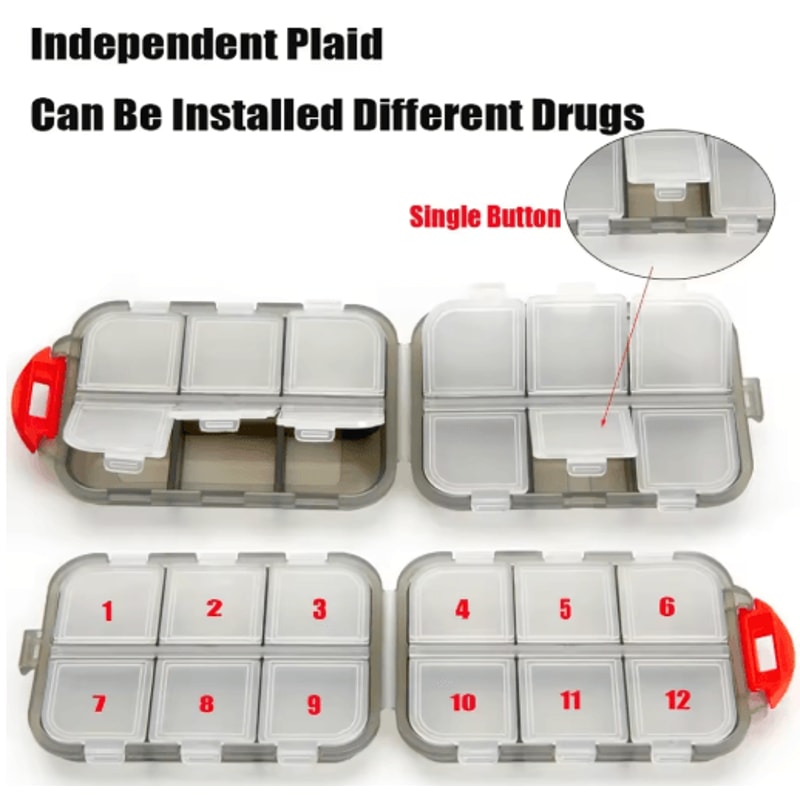 Portable Folding Pill Case Compact Medicine Organizer For Daily And Travel Use 8