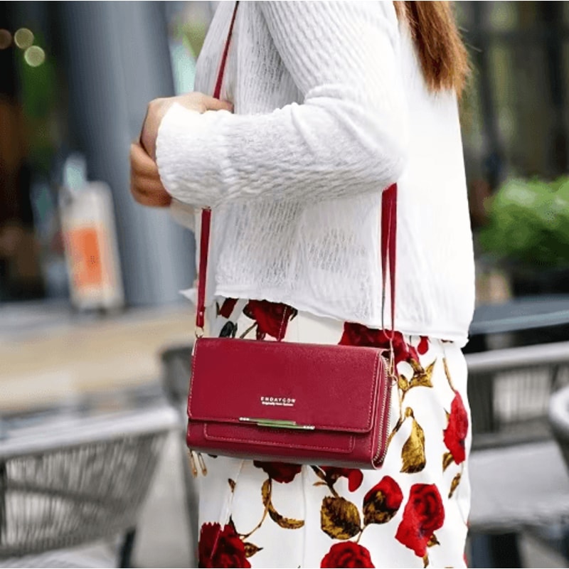 Fashionable RFID Crossbody Bag Mobile Phone Bag Card Wallet Coin Purse In One 8
