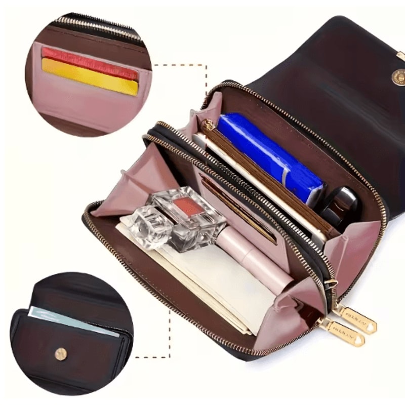 Fashionable RFID Crossbody Bag Mobile Phone Bag Card Wallet Coin Purse In One 9